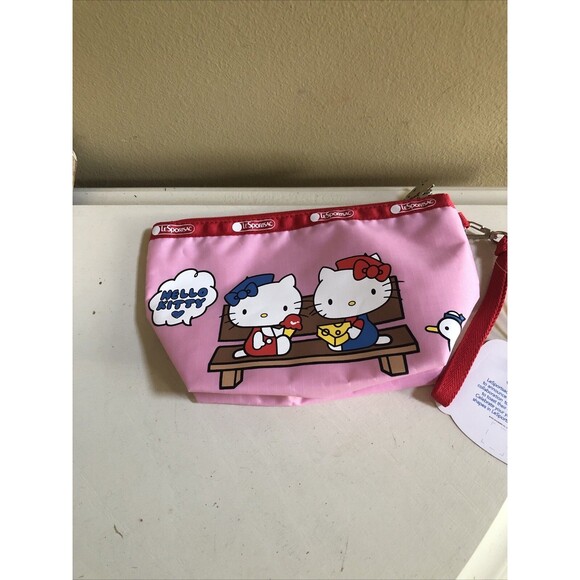 SANRIOx LESPORTS AC Hello Kitty 45th Anniversary Commemorative Pouch Makeup Bag - Picture 1 of 9